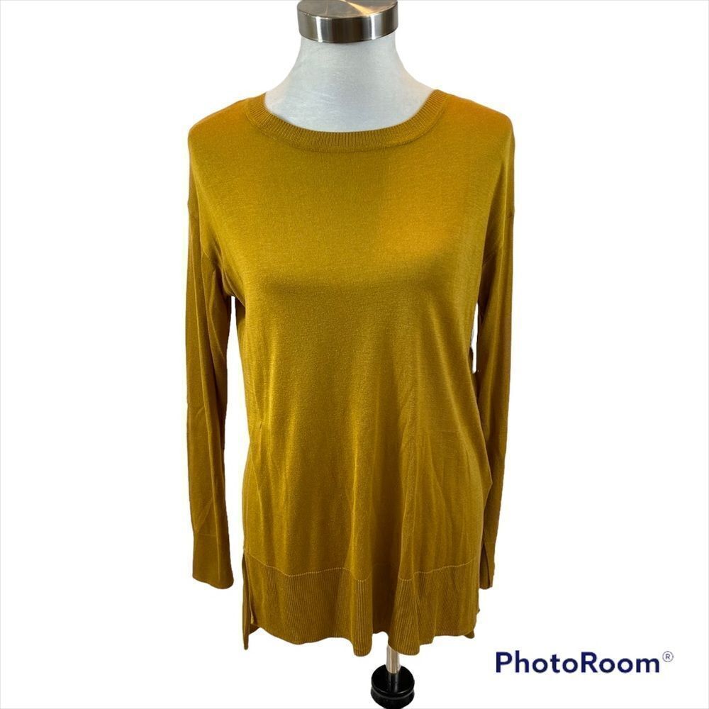 H&M Oversized Mustard Colored Lightweight Tunic‎ Sweater Size Small